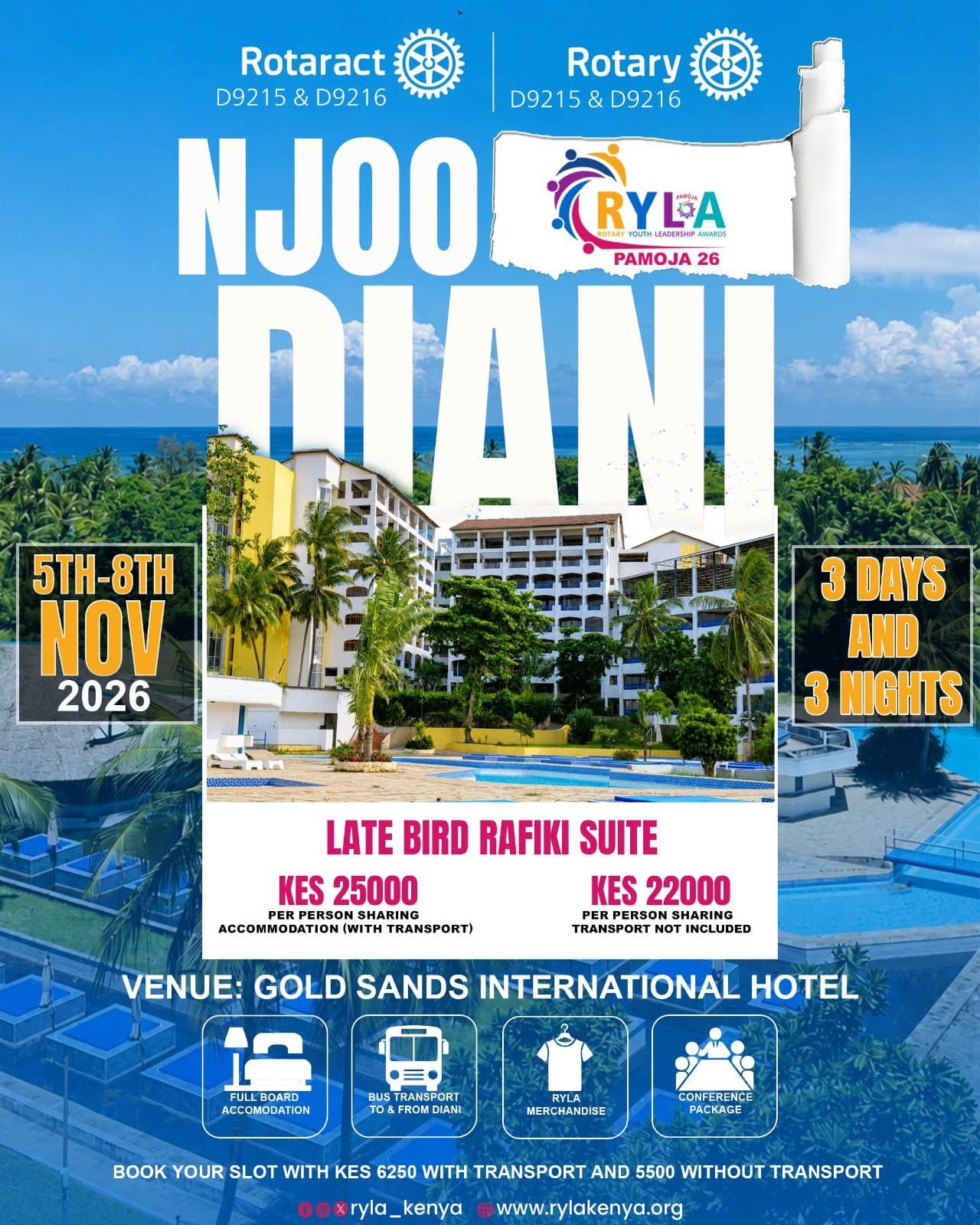 RYLA Pamoja '26 Event Poster - Njoo Diani